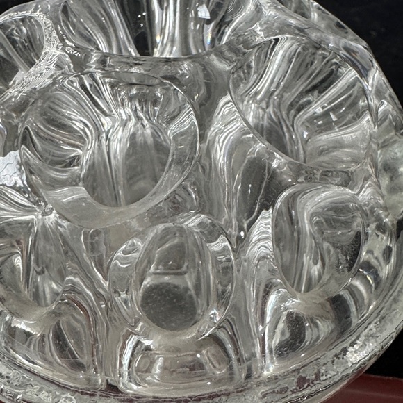 Vintage Reims 19 hole glass 4" flower frog made  in France - Picture 3 of 4
